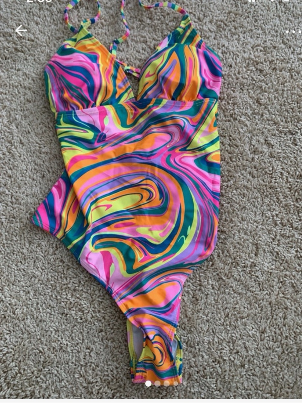 Brand new Multicolor Swirl One-Piece Swimsuit - Vibrant Pink & Yellow